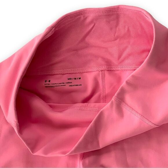 Under Armor UA HeatGear Reflect Hi-Rise Fitted Capris Pink White Graphic - Picture 8 of 14